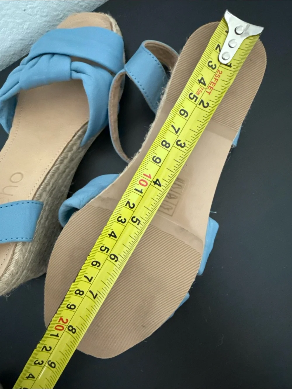 EUC Bueno Blue Leather Knot Espadrille Wedge Sandals